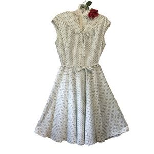 VTG Signor Ca  sleeveless floral print dress fit & flare green & white t…